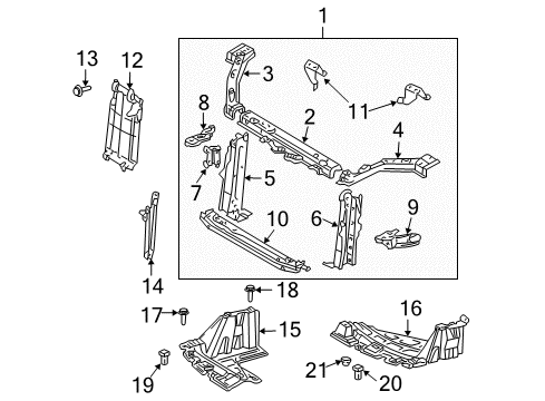 2006 Scion xA Upper Tie Bar Diagram for 53205-52033