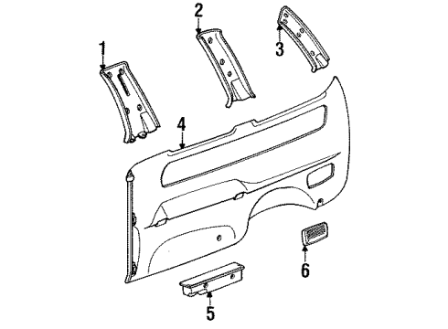 1997 Toyota Previa Speaker, Rear Driver Side Diagram for 86160-28360