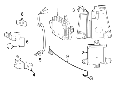 2023 Toyota Crown Electrical Components - Front Bumper Diagram
