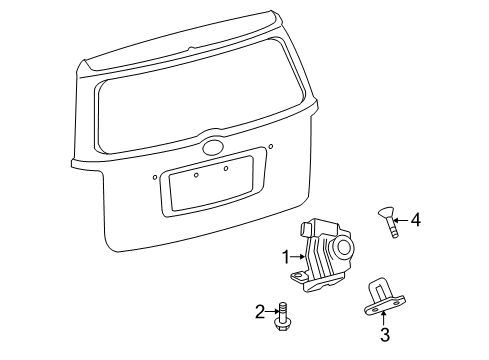 2015 Scion xB Lift Gate - Lock & Hardware Diagram