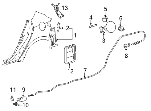 2022 Toyota Corolla Quarter Panel & Components Diagram