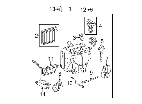 2009 Scion tC A/C Evaporator Components Diagram