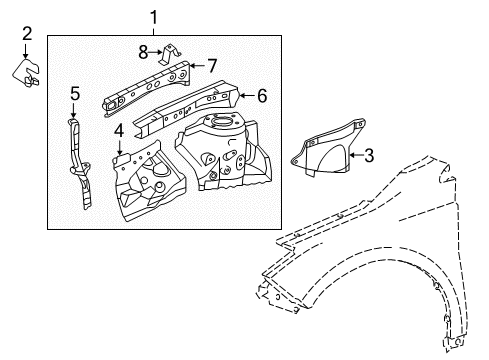 2017 Toyota Avalon Structural Components & Rails Diagram