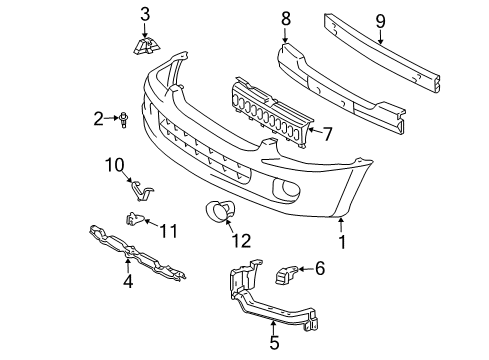 2005 Toyota Sequoia Front Bumper Diagram