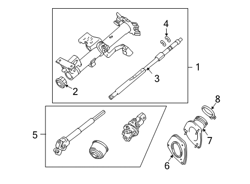 2006 Toyota Highlander Steering Column & Wheel, Steering Gear & Linkage Diagram 3 - Thumbnail
