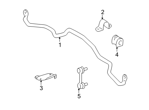 2004 Toyota RAV4 Stabilizer Bar & Components - Front Diagram