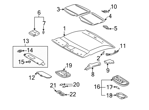 2003 Toyota Tundra Spacer, Front Passenger Side Diagram for 66413-0C030