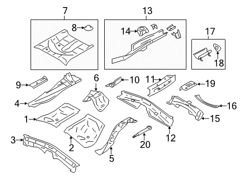 2016 Scion FR-S Rear Body - Floor & Rails Diagram