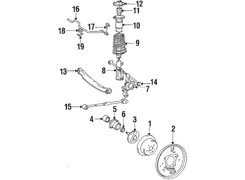 1989 Toyota Celica Stabilizer Bar, Rear Diagram for 48812-20170