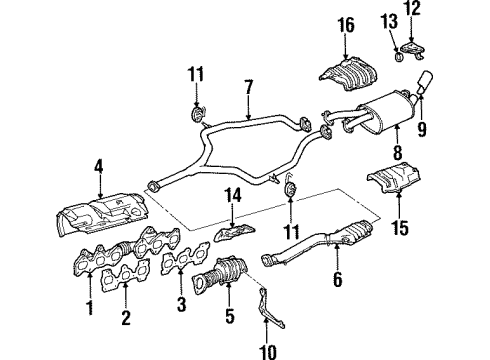 1998 Toyota Supra Exhaust Components Diagram 1 - Thumbnail