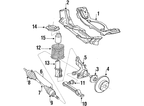 1988 Toyota Tercel Control Arm Bracket, Front Lower Diagram for 48652-10010