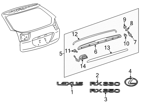 Switch Assembly, Back Door Opener Diagram for 84840-21010
