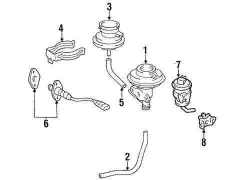 1996 Toyota Celica EGR Valve Diagram for 25620-16260