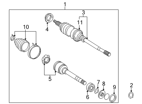 1997 Toyota Camry Inner CV Joint, Driver Side Diagram for 43040-06040