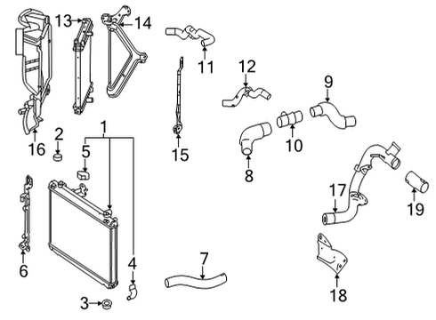 2018 Toyota Mirai Radiator & Components Diagram