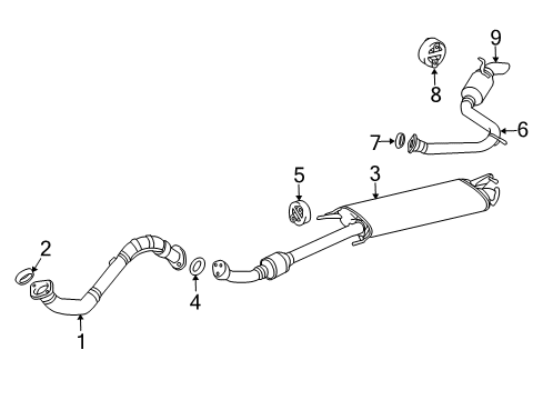 2008 Toyota RAV4 Exhaust Components Diagram 1 - Thumbnail