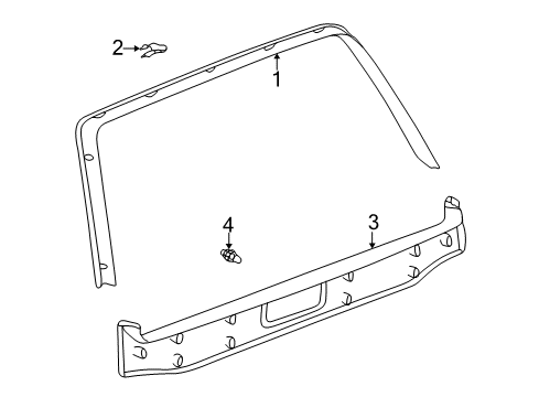 2005 Toyota Land Cruiser Interior Trim - Lift Gate Diagram