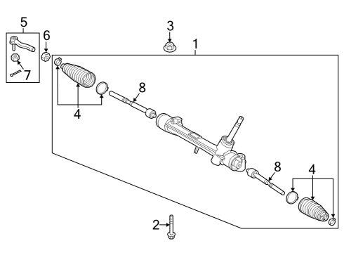 2023 Toyota Prius AWD-e Steering Column & Wheel, Steering Gear & Linkage Diagram