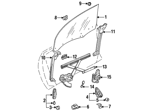 1993 Toyota Celica Glass - Door Diagram