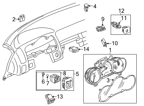 Cap, Outer Mirror Switch Bulb Diagram for 84998-10430