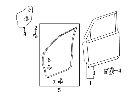 2013 Toyota 4Runner Front Door Diagram