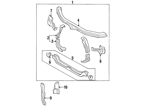 1999 Toyota Avalon Radiator Support Diagram