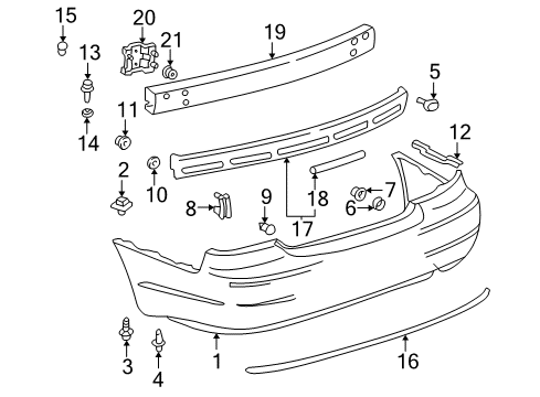 2004 Toyota Avalon Rear Bumper Diagram