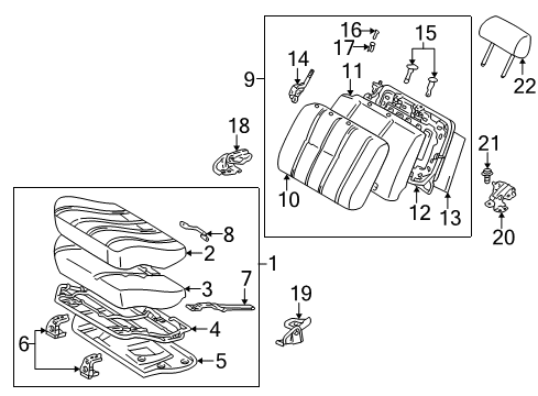 2002 Toyota 4Runner Rear Seat Components Diagram