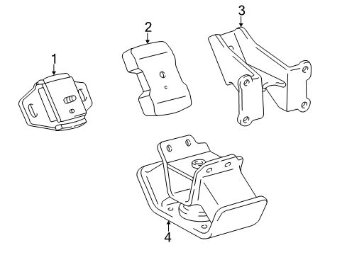 1997 Toyota 4Runner Engine & Trans Mounting Diagram 1 - Thumbnail