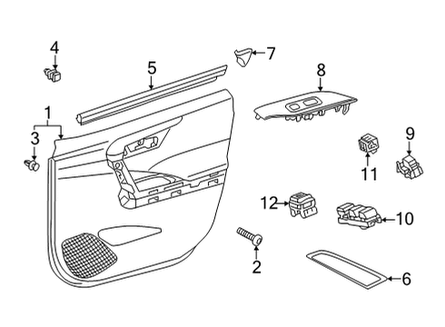 2022 Toyota Corolla Cross Interior Trim - Front Door Diagram