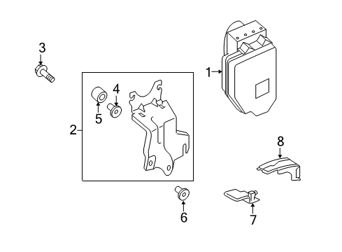 2012 Scion xB Actuator Assembly Diagram for 44050-12521
