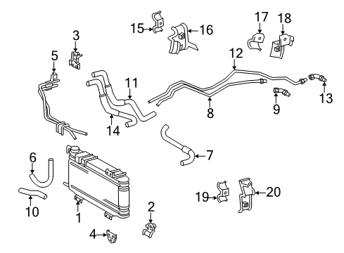 Clamp, Automatic Transmission Oil Cooler Tube Diagram for 90462-12076