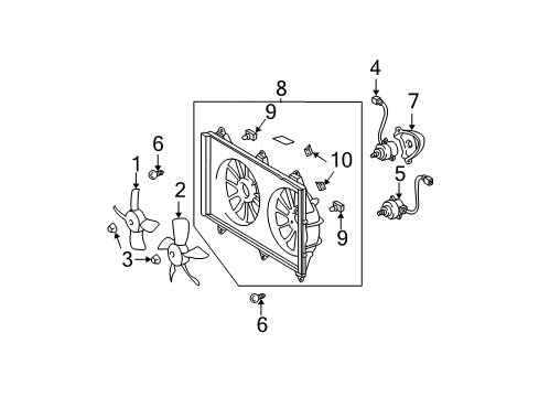 2005 Toyota Highlander Cooling System, Radiator, Water Pump, Cooling Fan Diagram 3 - Thumbnail