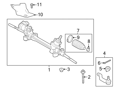 Insulator, Steering Gear Heat Diagram for 45319-42020