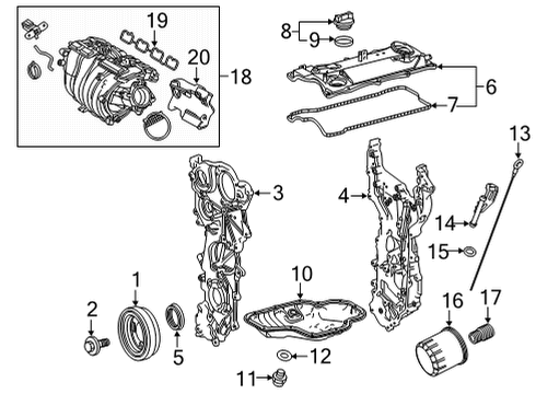 2021 Toyota Highlander Engine Parts & Mounts, Timing, Lubrication System Diagram 1 - Thumbnail