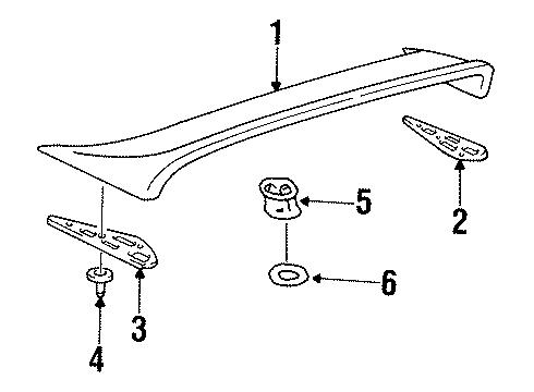 1999 Toyota Celica Spoiler, Rear Diagram for 76871-20911