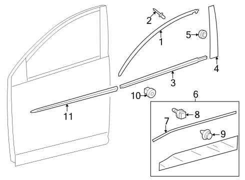 2022 Toyota Corolla Cross Exterior Trim - Front Door Diagram