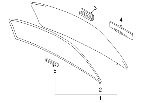 2004 Toyota Echo Back Glass, Exterior Trim Diagram