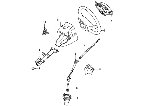 2006 Scion xA Steering Column & Wheel, Steering Gear & Linkage Diagram 1 - Thumbnail
