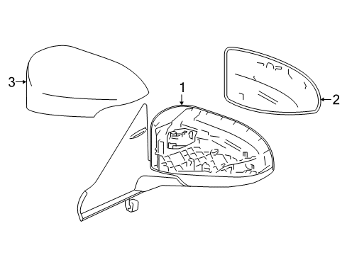 2016 Toyota Camry Outside Mirrors Diagram