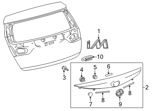2016 Scion iM Nameplate Diagram for 75442-12B50
