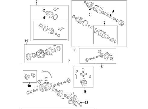 2021 Toyota RAV4 Rear Axle, Axle Shafts & Joints, Differential, Drive Axles, Propeller Shaft Diagram