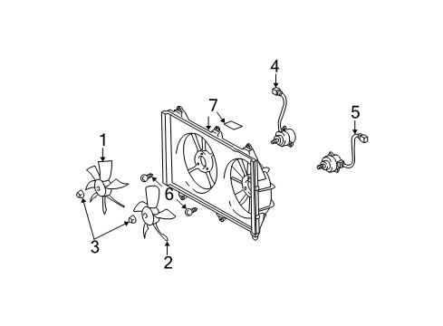 2005 Toyota Highlander Cooling System, Radiator, Water Pump, Cooling Fan Diagram 2 - Thumbnail