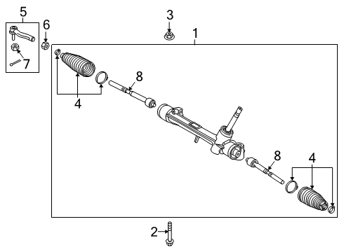 2020 Toyota Corolla Tie Rod Boot Diagram for 45535-09540