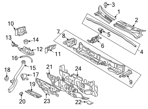 2009 Scion tC Cowl Diagram