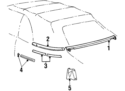 1997 Toyota Paseo Exterior Trim - Convertible Top Diagram