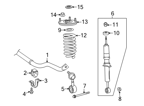 2022 Toyota Sequoia Suspension, Ctrl Arm, Ride Ctrl, Sway Bar, Struts & Components Diagram 5 - Thumbnail