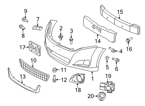 2014 Toyota Venza Front Bumper Diagram