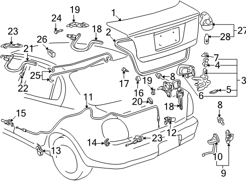 2002 Toyota Prius Lift Gate Diagram