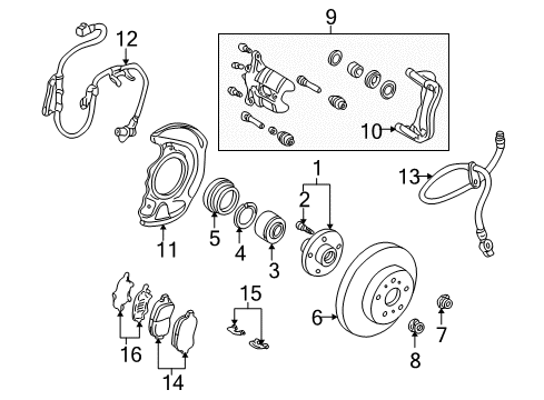 Shim Kit, Anti Squeal, Front Diagram for 04945-06060